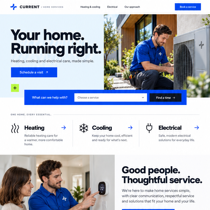 home services current full homepage preview